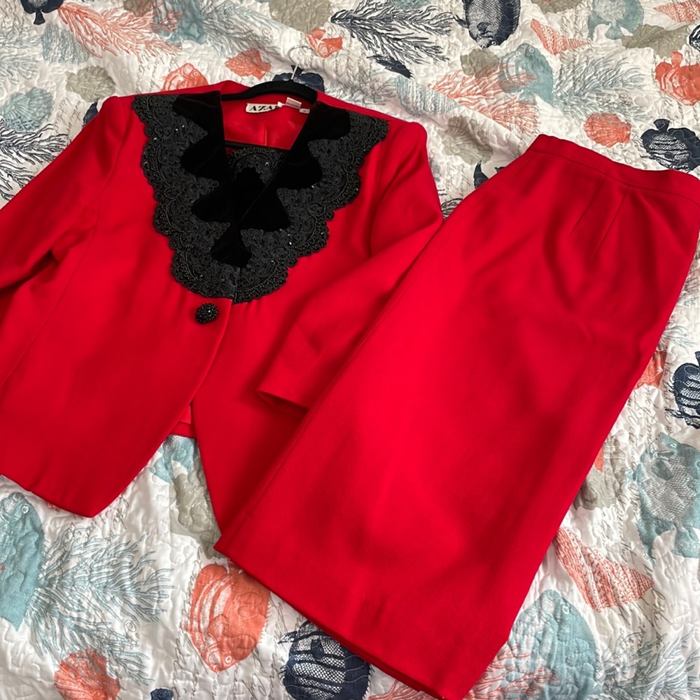 Red blazer set